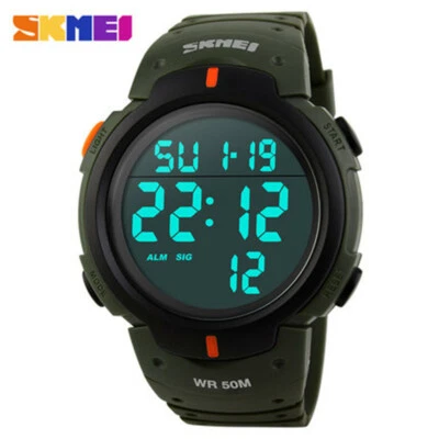 SKMEI Hombres Moda Banda de Silicona LED Digital Estuche Grande Deportes Cuarzo Relojes de Pulsera Foto 1 de 4