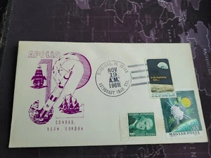APOLLO 12 MOON LANDING NOV 19,1969 TITUSVILLE FLA SPACE COVER HUNGARY STAMP - Picture 1 of 5