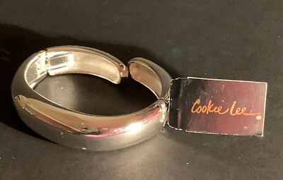 Brazalete Cookie Lee Bisagra Tono Plata Nuevo Metal Foto 1 de 4