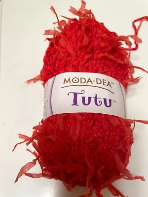 Moda Dea Tutu Geranium Red Fur Type Yarn Nylon Cotton Acrylic Rayon - Image 1 of 4