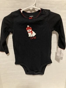 Carter’s 9 month baby Girl one piece blue Cozy puppy dog FLAW - Picture 1 of 6
