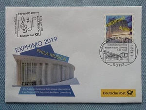 Carta de primer día Exphimo 2019 Luxemburgo Mondorf Phila Música Konzerthaus Blaibach - Imagen 1 de 2
