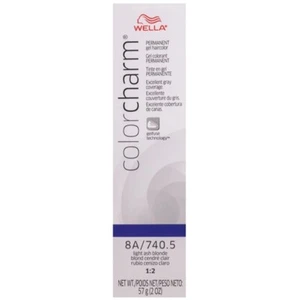 SALON HAIR WELLA COLOR CHARM PERMANENT DYE GEL 8A/740.5 LIGHT ASH BLONDE - Picture 1 of 1