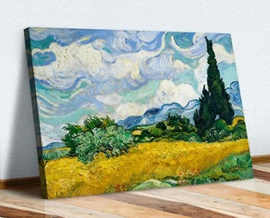 VAN GOGH CANVAS WALL ART PRINT ARTWORK PICTURE Wheat Field with Cypresses - Picture 1 of 6