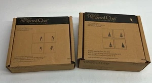 Pampered Chef Holiday Appetizer Plates Glass 6"×6" Christmas Tree Set 4 X 2 - Picture 1 of 12