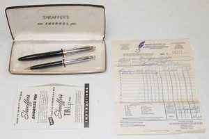 ¡¡Raro!! JUEGO DE PLUMA ESTILOGRÁFICA Y LÁPIZ SHEAFFER'S "Snorkel" de colección con caja (punta de oro 14k) - Imagen 1 de 7