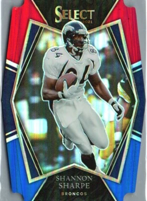2021 Panini Select #142 Shannon Sharpe Red and Blue Prizm Die Cut - Image 1 of 2