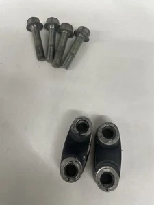 1986-1988 YAMAHA MOTO 4 YFM225 YFM 225 HANDLE BAR END HOLDER HOLD DOWN COVERS - Picture 1 of 4