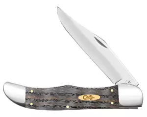 CASE XX 14008 FOLDING HUNTER KNIFE BLACK CURLY OAK WOOD HANDLE 7165 SS - Picture 1 of 4