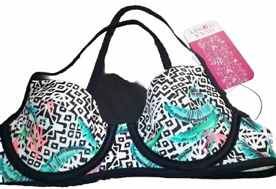 Top de bikini con aros estampado pulso tropical Hula Honey multicolor talla 4 mediana Foto 1 de 4
