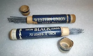 50% OFF SVALE Western Union Pencil Leads Black NO. 1 & 2 Original Wood Tubes - Picture 1 of 3