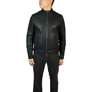 Versace Collection Men's Sheepskin Jacket Leather Shearling Bomber Black Size 50 - Picture 1 of 24