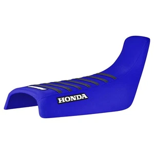 1993-2024 Honda XR 650L gripper seat cover BLUE/ BLACK / BLUE ribs #215 LOGO - Picture 1 of 5