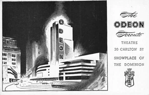 Cartolina: Odeon Theatre, Toronto, Ontario, CANADA, anni '40, architetto Jay inglese - Foto 1 di 2