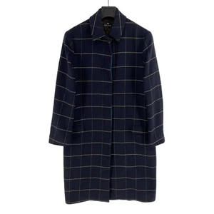 UVP 475€ Paul Smith Damen Navy Blau Kariert Über Mantel Jacke Größe EU 42 UK 14 - Bild 1 von 11