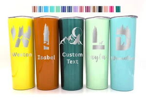Personalised Camping Mountain Tumbler Wedding Bridesmaid Proposal Gifts Cup - Picture 1 of 5