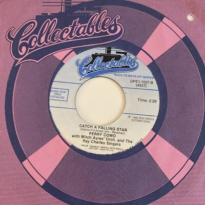 Perry Como 45 Catch a Falling Star / Hot Diggity NEW reissue unplayed pop vocal - Image 1 of 3