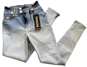 Pit Bull Jeans Light Blue Booty Distressed Size (44 Brazil) 10 USA Ref#25838 NWT - Picture 1 of 12