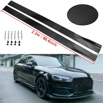 Carbon Fiber 86.6inch Side Skirt Extensions Rocker Panel FOR Audi A3 A4 A5 A6 A7 Foto 1 de 4