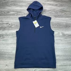 Nike Weste Herren klein marineblau belüftet 1/2-Reißverschluss Tour Golf Hoodie Performance ärmellos - Bild 1 von 14