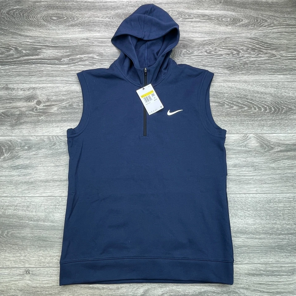 Nike Tour Golf Gilet Sleeveless Performance Hoodie Navy Men's Size S FQ8879-410