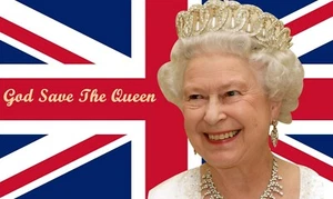GOD SAVE THE QUEEN ELIZABETH II 5x3 feet FLAG 150cm x 90cm ROYALTY MONARCHY - Picture 1 of 1