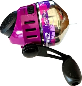 Zebco Splash lila Spincast Rolle 3,4:1 Übersetzung 1 BB 10 Pfund Testlinie Neu in Verpackung - Bild 1 von 5