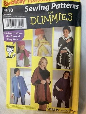 VTG Simplicity Sewing Pattern 5410 For Dummies Poncho, Wrap, Scarf, Mittens, Hat - Image 1 of 2