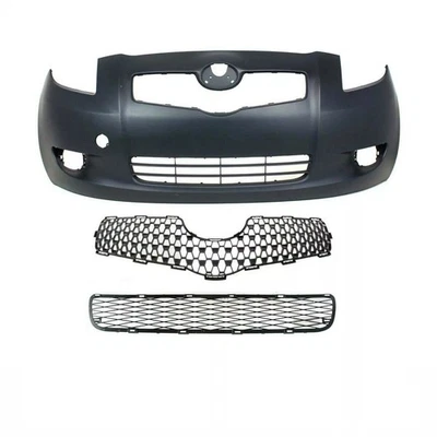 New Front Bumper Cover Kit For Toyota Yaris 2007-2008 Hatchback Model Set of 3 Foto 1 de 4