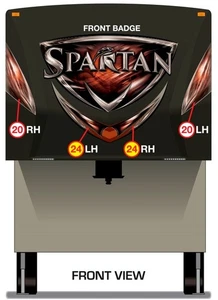 Prime Time Spartan 5. Rad 2014 - Frontkappe Wohnmobil Aufkleber - Bild 1 von 3