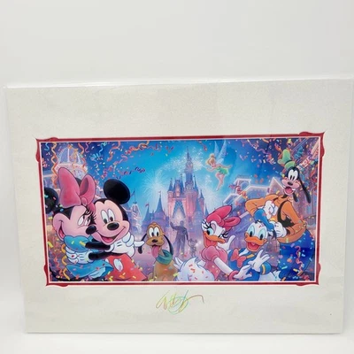 FIRMADO Parques Disney Main Street Mickey & Friends William impresión plateada 18” X 14” Foto 1 de 3