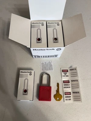 NEW Master Locks - 410KARED Lock Out Lock Keyed Alike - Key 10F019 - Box of 6