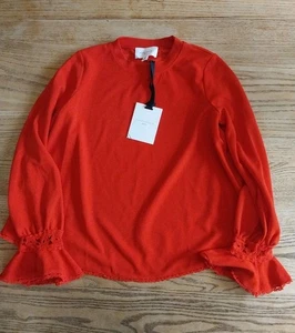 NWT Pomander Place Red Tuckernuck Palmer Top Lace Preppy Holiday Womens Sz S - Picture 1 of 7