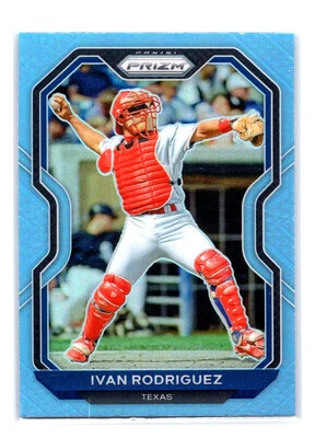 Ivan Rodriguez 2021 Panini Prizm Carolina Blue Prizm #2 Texas Rangers - Image 1 of 2