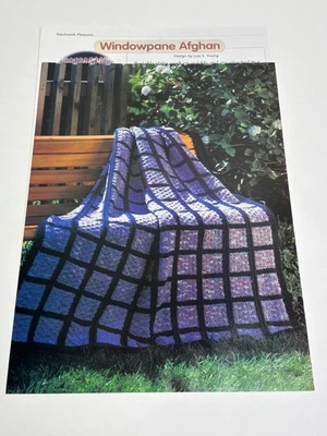 Lois S. Young Windowpane Afghan Knitting Pattern Worsted 46x61in - Image 1 of 3