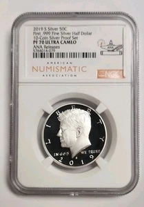 2019-S Silver Proof NGC PF 70 ULTRA CAMEO KENNEDY HALF DOLLAR. ANA Release * - Picture 1 of 7