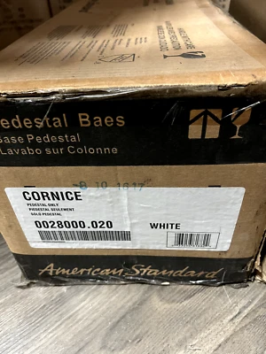 American Standard CORNICE 0028000.020 Pedestal Base Only White L28 - Image 1 of 2