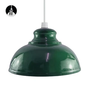 Vintage Curvy Metal Lampshade – Easy Fit Pendant Ceiling Light Shade Retro Style - Picture 1 of 109