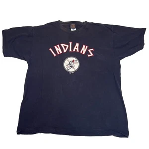 MLB Cleveland Indians TShirt Majestic Cooperstown Collection Wahoo Shirt Men 2XL - Picture 1 of 9