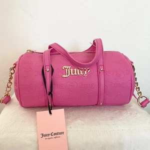 NEW NWT Juicy Couture Hot Pink Lemonade Mini Barrel Bag Crossbody Handbag - Picture 1 of 7