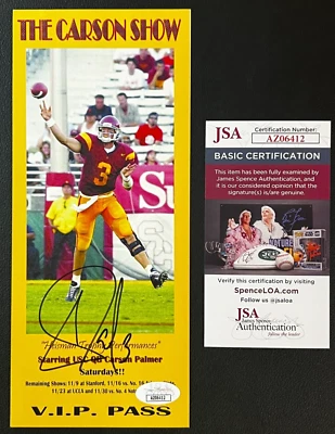 Carson Palmer Signed VIP Pamphlet JSA Cert. #3 NCAA USC Trojans Heisman w/COA! - Image 1 of 4