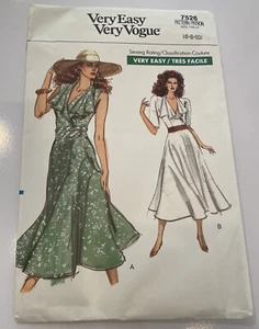 Vintage Very Easy Vogue Pattern 7526 Misses Dress W Flare Skirt Sz 6-10 Uncut - Picture 1 of 8