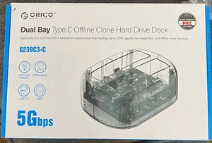Orico Dual Bay Type-C Offline Hard drive Docking Station 6239C3-C - Picture 1 of 3