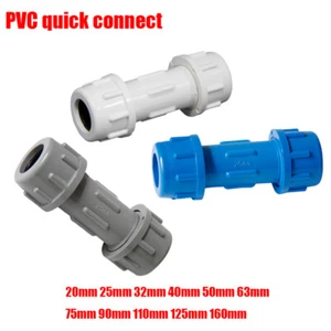 PVC Quick Connect Union Coupling Pressure Pipe Fittings 20-160mm White/Blue/Grey - Picture 1 of 12
