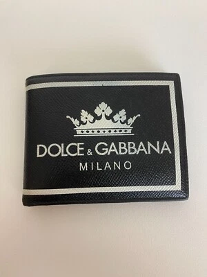 Dolce & Gabbana Milano Leather Bifold Wallet Black White Logo BP1321 AI475 HNR18 - image 1 of 4