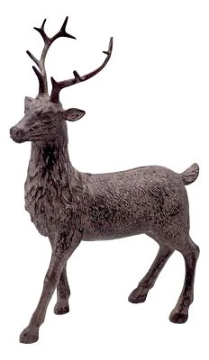 Rentier Deko Polyresin Stehend Braun Hirsch Weihnachten 26cm Hoch - Bild 1 von 2