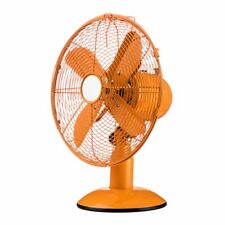 Oscillating Desk Fan 3 Speed Setting Made Using Durable Metal Orange Finish