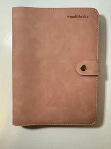 Multitasky Snap Closure Leather Day Planner - Pink - Picture 1 of 3
