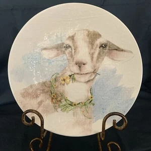 PIER 1 IMPORTS - FARM ANIMALS - LAMB SHEEP SALAD PLATE - Picture 1 of 3