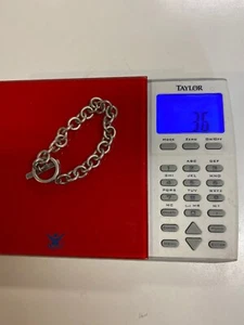 Auth.Tiffany&Co Solid Link Bracelet With Toggle Closure 7.5” - Picture 1 of 8